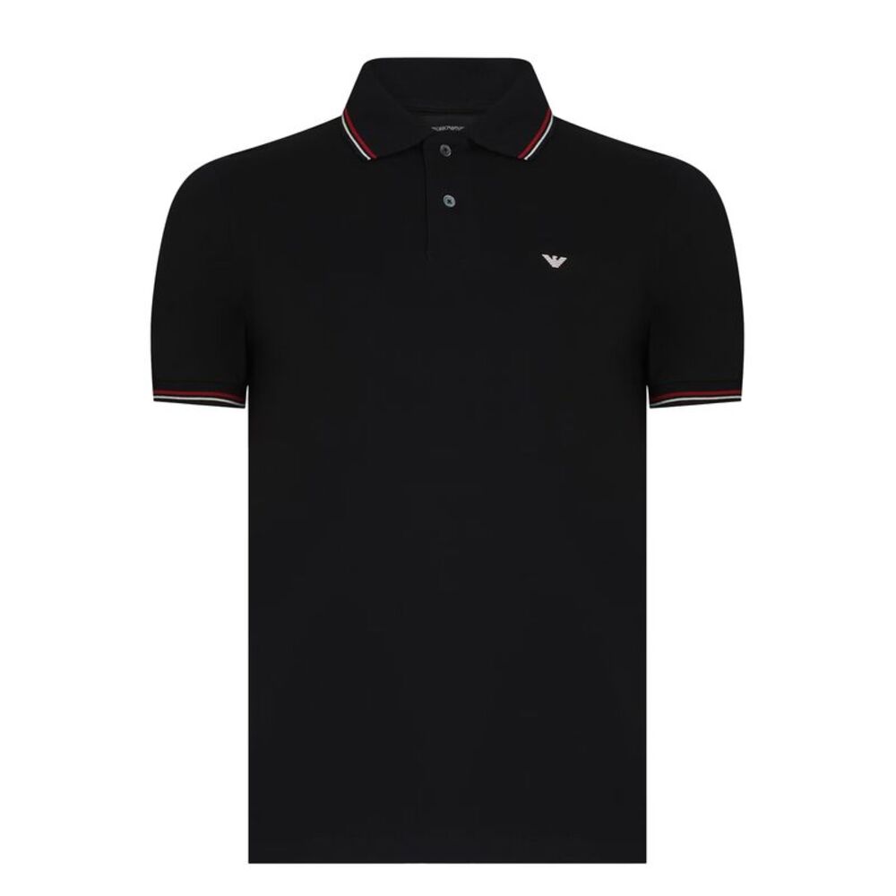 Emporio Armani EA7 Mens Tipped Regular Polo Shirt / Black